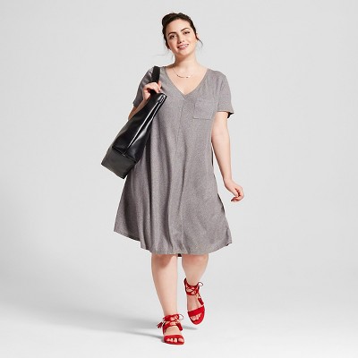 Women's Plus Size Ribbed TShirt Dress Ava & Viv™ eBay