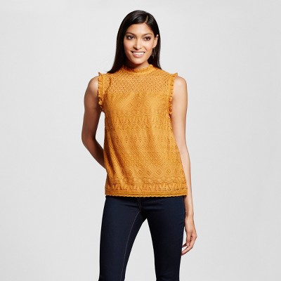 Women's Lace Ruffle Tank Top Yellow Xhilaration™ (Juniors') eBay