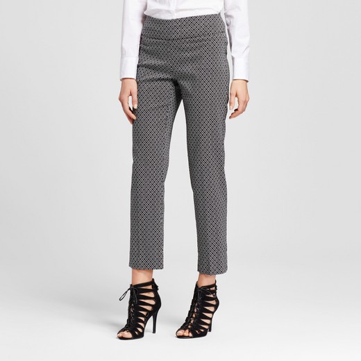 Women's Printed Geo Pull-on Ankle Pant with Tummy Control - Zac & Rachel