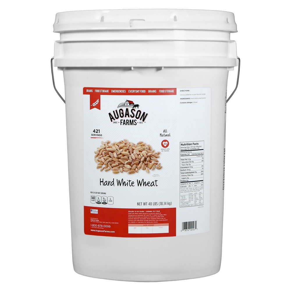 UPC 078716001031 product image for Augason Farms Hard White Wheat Emergency Food Storage 40 lb Pail | upcitemdb.com