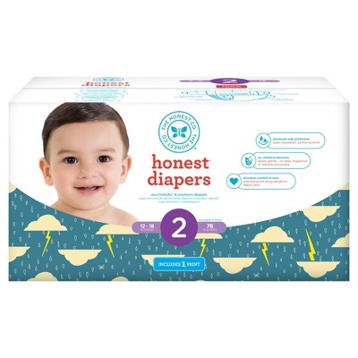 The Honest Company Clean Conscious Disposable Diapers Turtle Time & Dots + Dashes - Size 2 - 72ct