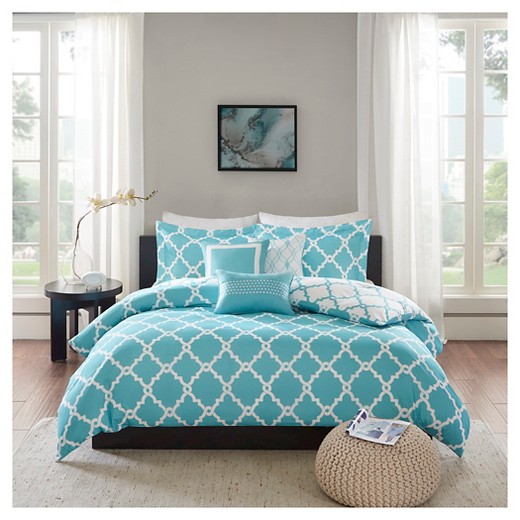 Navy Becker Geometric Duvet Cover Set (Full/Queen) 6 Piece Target