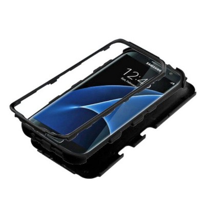 MYBAT For Samsung Galaxy S7 Edge Black Tuff Hard Silicone Hybrid Rubberized Case