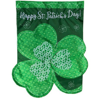 Briarwood Lane Shamrock St Patrick S Day Applique Garden Flag Clover