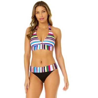 Anne Cole Women S Easy Breezy Stripe Halter Bikini Top Target