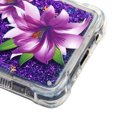 MyBat Tuff Quicksand Glitter Lilies PC/TPU Rubber Case Cover For Samsung Galaxy S9 Plus S9+ - Multi-Color
