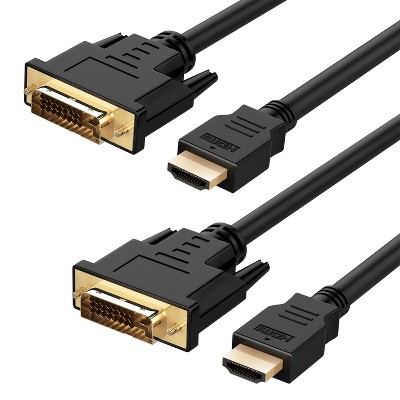 Fosmon Hdmi To Dvi Cable 24 1 6ft 2pack Full 1080p Bi Directional