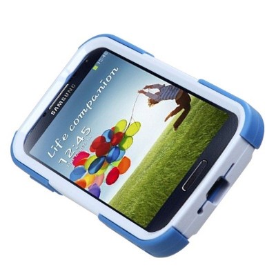 MYBAT For Samsung Galaxy S4/S4 (LTE version) White Goalkeeper Hard Hybrid Case w/stand