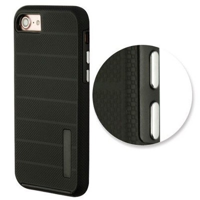 MYBAT For Apple iPhone 7/8 Black Dots Textured Fusion Hard TPU Hybrid Case Cover