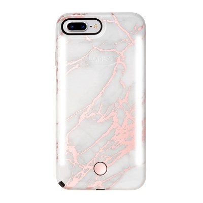 LuMee Apple iPhone 8 Plus/7 Plus/6s Plus/6 Plus Case - White/Metallic Rose