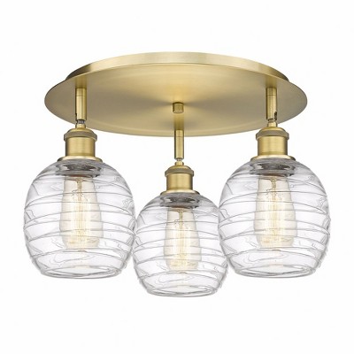 Innovations Lighting Belfast Light Flush Mount In Brushed Brass