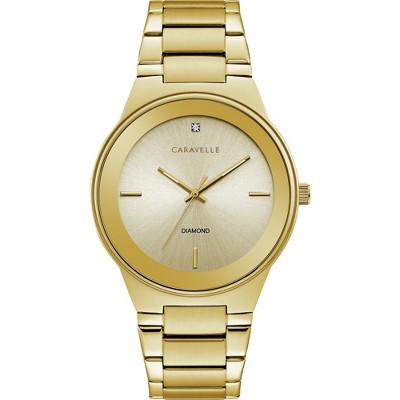 Caravelle Designed By Bulova Men S Modern 3 Hand Quartz Gold Tone