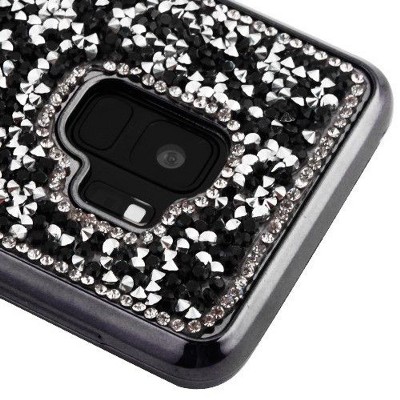 MYBAT For Samsung Galaxy S9 Black Mini Crystals Rhinestones Desire Rubber Case Cover