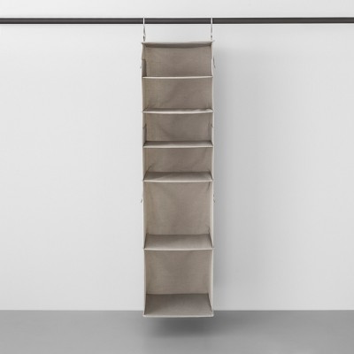 6 Shelf Hanging Fabric Storage Organizer Light Gray - Made By Design&#153;