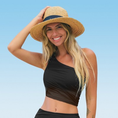 Women S Black Mesh Asymmetrical Bikini Top Swimsuit Cupshe Target