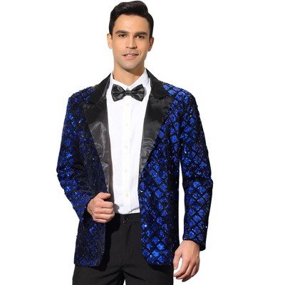 Lars Amadeus Men S Halloween Prom Party Shiny Sequin Tuxedo Suit Blazer