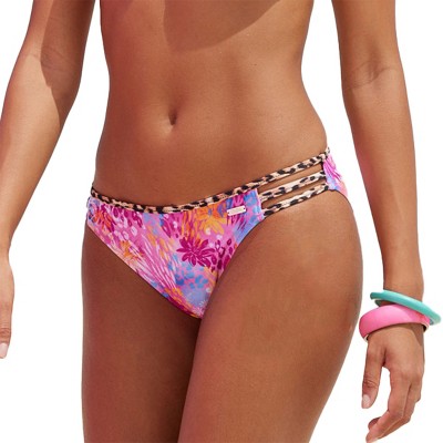 Lascana Women S Leopard Floral Classic Bikini Bottom Floral Rose