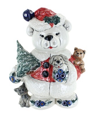 Blue Rose Polish Pottery Clementine Christmas Teddy Bear Target