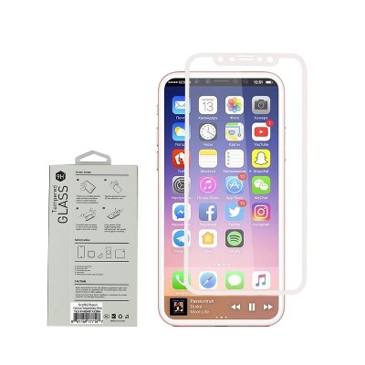 Apple iPhone X Screen Protector, by Insten Clear Tempered Glass Screen Protector LCD Film Guard Shield for Apple iPhone X, White by Eagle
