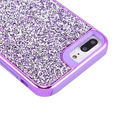 iPhone 8 Plus case iPhone 7 Plus case by Insten Rhinestone Diamond Bling Hard Snap-in Case Cover For Apple iPhone 6 Plus/6s Plus/7 Plus/8 Plus, Purple
