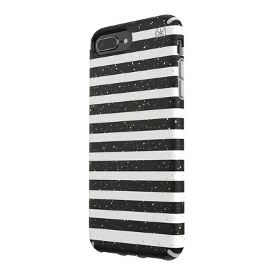 Speck Apple iPhone 8 Plus/7 Plus/6s Plus/6 Plus Inked Case - Striped Gold Speckled/Marble Gray