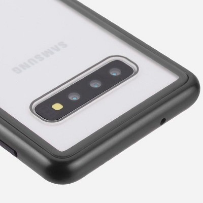 MYBAT For Samsung Galaxy S10 Clear Black Magnetic Hybrid Skin Case