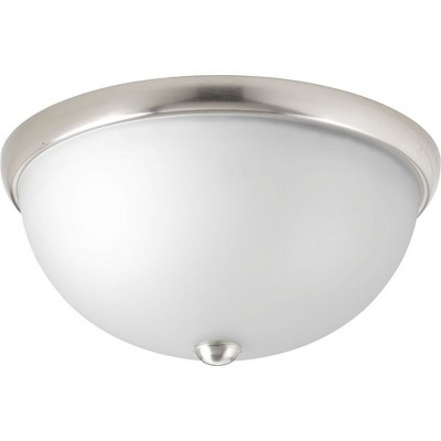 Progress Lighting Dome Collection 2 Light Flush Mount Brushed Nickel