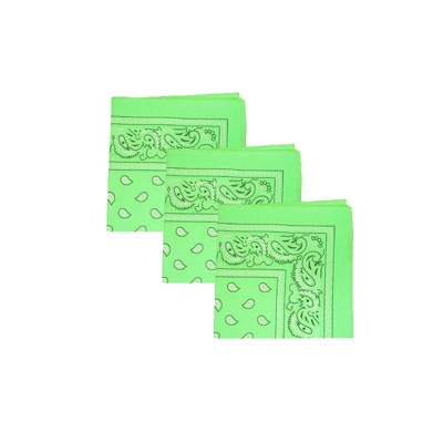 Mechaly Paisley Cotton Bandanas Pack Neon Green One Size