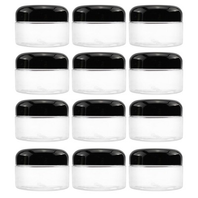 Cornucopia Brands Oz Clear Plastic Jars Pk Jars W Black Domed Lids