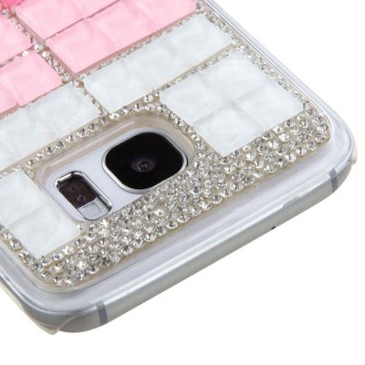 MYBAT For Samsung Galaxy S7 Edge Pink White Hard Diamond Case