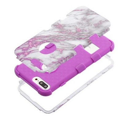 MYBAT For Apple iPhone 7 Plus/8 Plus Pink Gray Marble Tuff Hard TPU Hybrid Case