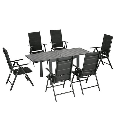 Outsunny Piece Patio Dining Set For Expandable Outdoor Table