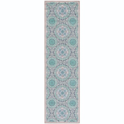 Four Seasons Frs Hand Hooked Runner Rug Mint Aqua X