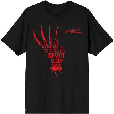 Men S Black Freddy Krueger Never Sleep Again T Shirt M Target