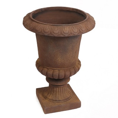 Luxenhome Rustic Brown Mgo Indoor Outdoor Urn Planter H Target