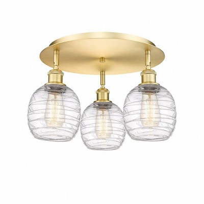 Innovations Lighting Belfast 3 Light Flush Mount In Satin Gold Target