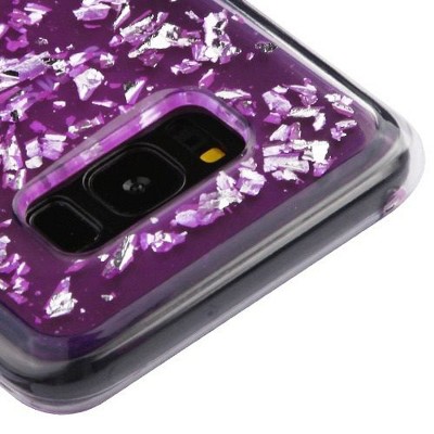 MYBAT For Samsung Galaxy S8 Purple Silver Flakes Rubber Case Cover