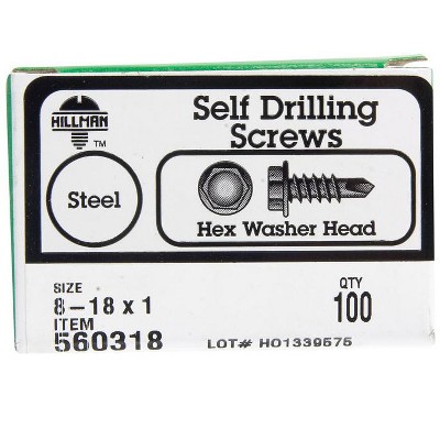 Hillman No 8 18 X 1 In L Hex Hex Washer Head Self Drilling Screws