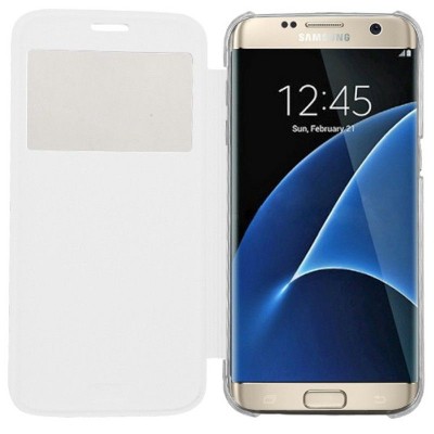 MYBAT For Samsung Galaxy S7 Edge White Leather Fabric Case