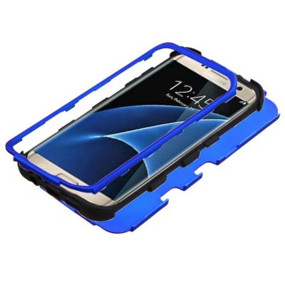 MYBAT For Samsung Galaxy S7 Edge Blue Black Tuff Hard Silicone Hybrid Case Cover
