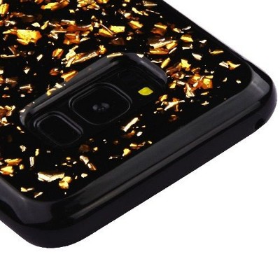 MYBAT For Samsung Galaxy S8 Plus Gold Black Flakes Rubber Case