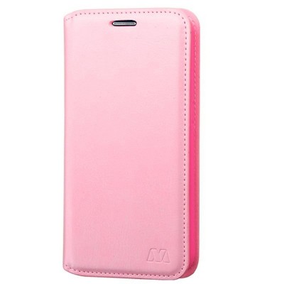 MYBAT For Samsung Galaxy S6 Pink Leather Fabric Case w/stand w/card slot
