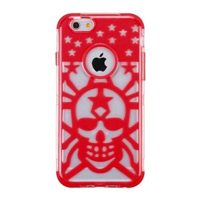 MYBAT For Apple iPhone 6/6s Red Clear Spider Web Glow Hard Silicone Hybrid Case Cover