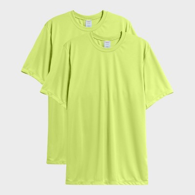 Hanes Sport Men S Cool Dri Performance T Shirt Pack Safety Green L