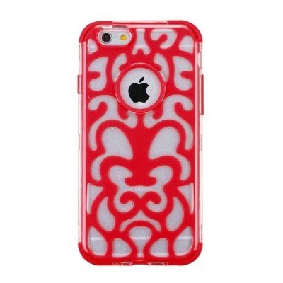 MYBAT For Apple iPhone 6/6s Red Clear Brick Glow Hard Silicone Hybrid Crystal Case