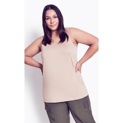 Arna York Women S Plus Size Bamboo Essential Cami Natural W Target