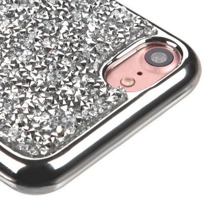 MYBAT For Apple iPhone 7/8 Silver Hard Rhinestone Case Cover