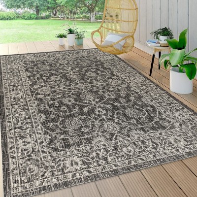 X Palazzo Vine And Border Textured Weave Indoor Outdoor Area Rug