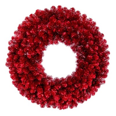 Vickerman Artificial Deluxe Red Tinsel Christmas Wreath With