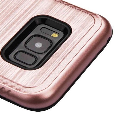 ASMYNA For Samsung Galaxy S8 Plus Rose Gold Black Hard TPU Hybrid Brushed Case